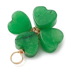 Dyed Natural Malaysia Jade Clover Pendants&nbsp;X-PALLOY-JF03180-05