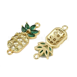 Brass Pave Clear and Green Cubic Zirconia Pineapple Links&nbsp;KK-I358-030G