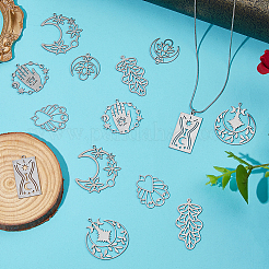 14Pcs 7 Styles 201 Stainless Steel Pendants&nbsp;STAS-HS0001-84