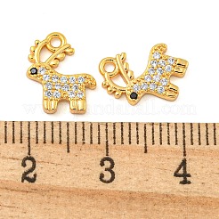 Christmas Theme Brass Clear Cubic Zirconia Pendants&nbsp;KK-N254-28G