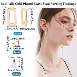 14Pcs Brass Stud Earring Findings&nbsp;DIY-CN0002-43