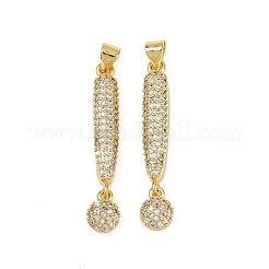 Brass Micro Pave Cubic Zirconia Pendants&nbsp;KK-S526-21G