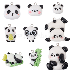 36Pcs 9 Styles Opaque Resin Pendants&nbsp;CRES-SC0003-09