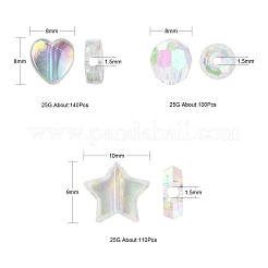 350Pcs 3 Style Transparent Acrylic Beads&nbsp;TACR-FS0001-05