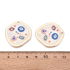 Printed Alloy Enamel Pendants&nbsp;ENAM-N071-11G-01