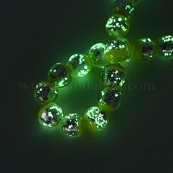 Luminous Handmade Lampwork Silver Foil Beads Strand&nbsp;FOIL-N029-03B