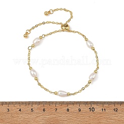 Natural Cultured Freshwater Pearl Beads Slider Bracelets&nbsp;BJEW-JB14195