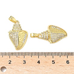 Brass Micro Pave Clear Cubic Zirconia Pendants&nbsp;KK-B139-06G