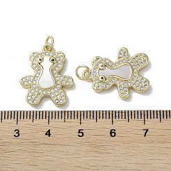 Brass Micro Pave Cubic Zirconia Pendants&nbsp;KK-G485-21B-G