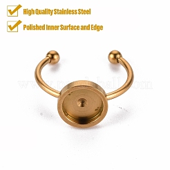 201 Stainless Steel Cuff Ring Findings&nbsp;STAS-S080-042C-G