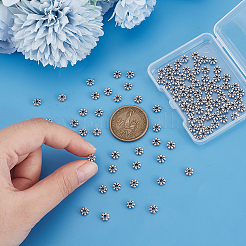 100Pcs Tibetan Style Alloy Beads Flower Spacer Beads&nbsp;TIBEB-LP0001-03