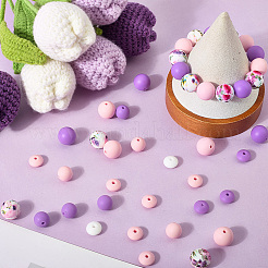 120Pcs 8 Styles Food Grade Eco-Friendly Silicone Focal Beads&nbsp;SIL-PA0001-02