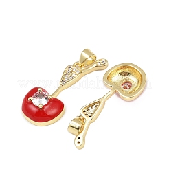 Brass Micro Pave Cubic Zirconia Pendants&nbsp;KK-C095-06G