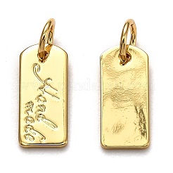 Brass Postcard Charms&nbsp;KK-B028-02G