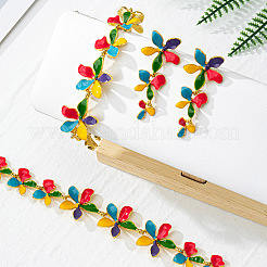 Flower Brass Enamel Pendant Necklace & Stud Dangle Earring & Link Bracelet&nbsp;FS-WG6CF2D-04