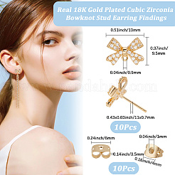 5Pairs Brass Clear Cubic Zirconia Stud Earring Findings&nbsp;KK-BBC0018-46