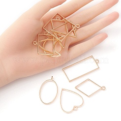 10Pcs Alloy Open Back Bezel Pendants&nbsp;PALLOY-YWC0002-02LG