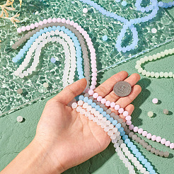 7 Strands 7 Colors Imitation Jade Solid Color Glass Beads Strands&nbsp;EGLA-TA0001-50