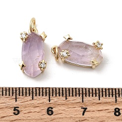 Faceted Natural Amethyst Pendants&nbsp;KK-Z137-14G-03
