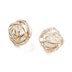Metal Enlaced Transparent Acrylic Beads&nbsp;MACR-M045-05