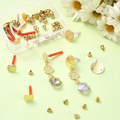 4Pcs Iron Stud Earring with 4Pcs Alloy Stud Earring Finding with 2Pcs Iron Stud Earring Findings with 2Pcs Alloy Stud Earring Finding with 50Pcs Iron Ear Nuts&nbsp;FIND-YW0005-48