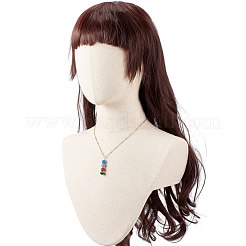 Natural White Jade Beads Pendants Necklace for Women&nbsp;NJEW-JN03762