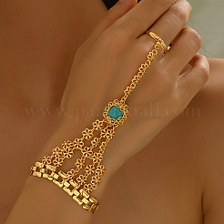 Bohemian Style Alloy Floral Link Ring Bracelets for Women&nbsp;PG0157