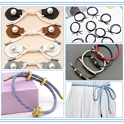 40Pcs 2 Colors 304 Stainless Steel Cord End Caps&nbsp;STAS-UN0056-75