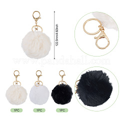 3Pcs 3 Colors Alloy Keychains&nbsp;KEYC-TA0004-69B
