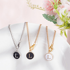 Flat Round with Letter Alloy Enamel Wine Glass Charms&nbsp;AJEW-AB00184-12