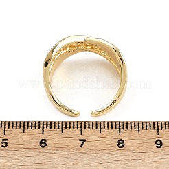 Brass Micro Pave Cubic Zirconia Cuff Rings&nbsp;RJEW-D326-10G