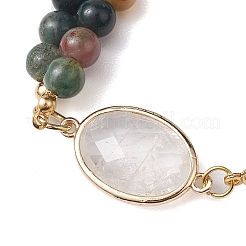 Round Natural Indian Agate Beaded Bracelets&nbsp;BJEW-JB10543
