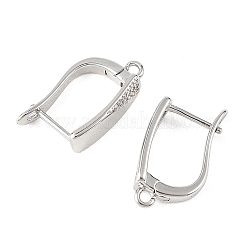 SHEGRACE Brass Micro Pave Cubic Zirconia Hoop Earring Findings&nbsp;XGRQ79460-935P