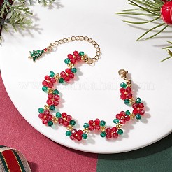 Christmas Glass Beaded Bracelets for Women&nbsp;BJEW-MZ00239