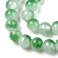 Crackle Baking Paint Imitation Jade Glass Beads Strands&nbsp;LS-DGLA-T003-6mm-07
