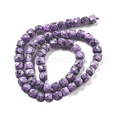 Dyed Natural Sesame Jasper Imitation Charoite Beads Strands&nbsp;G-C179-B01-01
