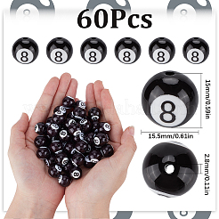60pcs Opaque Acrylic Beads&nbsp;OACR-SP0001-12