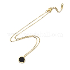 Flat Round Acrylic Pendant Necklaces&nbsp;NJEW-G128-03G