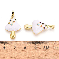 Brass Micro Pave Cubic Zirconia Pendants&nbsp;KK-N257-74A-G