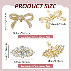 8Pcs 4 Styles Alloy Rhinestone Shoe Decoration&nbsp;AJEW-FG0004-36