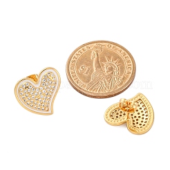 Rack Plating Brass Micro Pave Clear Cubic Zirconia Stud Earrings for Women&nbsp;EJEW-C125-32G