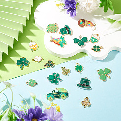 1Bag Saint Patrick's Day Alloy Enamel Pendants&nbsp;ENAM-TA0003-88