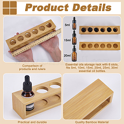 6-Slot Assembled Banboo Essential Oil Bottle Display Holder&nbsp;ODIS-WH0078-03