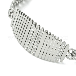 Cubic Zirconia Oval Link Bracelet with 304 Stainless Steel Chains&nbsp;BJEW-Q775-02P