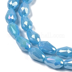 Opaque Solid Color Electroplate Glass Beads Strands&nbsp;EGLA-N013-P8mm-B10
