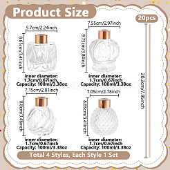 4Pcs Glass Aromatherapy Refillable Bottles&nbsp;AJEW-GA0010-83