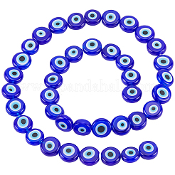 2 Strands Handmade Evil Eye Lampwork Beads Strands&nbsp;LAMP-PA0001-49