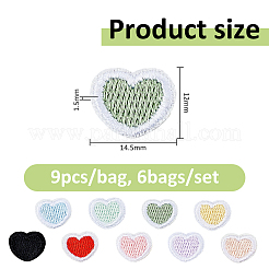 54Pcs 6 Bags Computerized Embroidery Polyester Iron on Sew on Patches&nbsp;PATC-FH0001-40