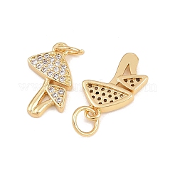 Brass Micro Pave Cubic Zirconia Charms&nbsp;KK-B157-21G-01