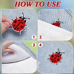 Ladybug Computerized Embroidery Polyester Iron on/Sew on Patches&nbsp;LS-PATC-WH0003-55
